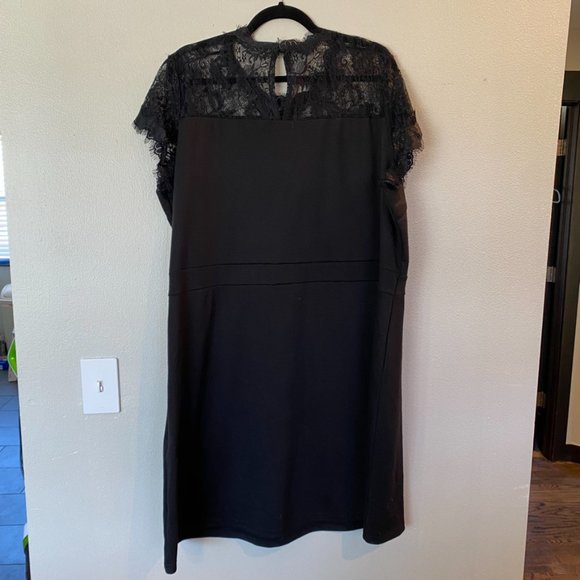 Maurices Lace Inset Ponte Dress Black - Picture 10 of 10